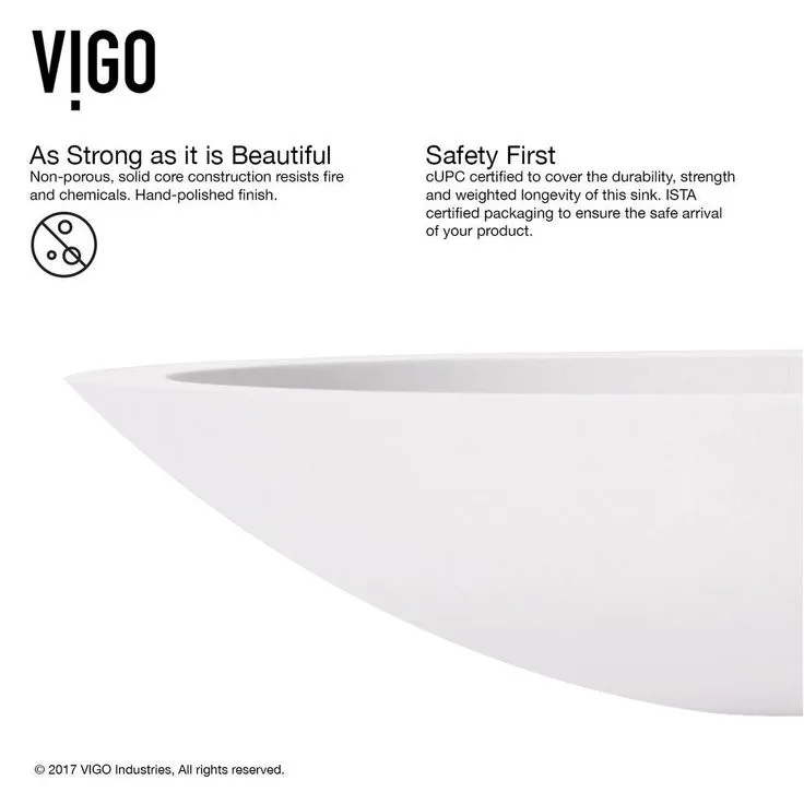 VIGO Wisteria Handmade Matte Stone Oval Vessel Bathroom Sink in Matte White, photo 4 of 8