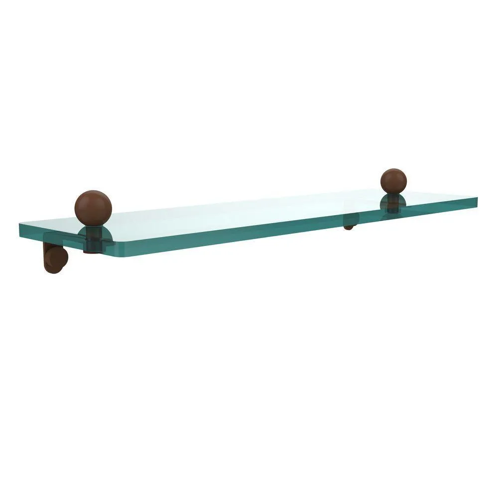 Allied Brass 16 in. L x 3 in. H x 5 in. W Clear Glass Vanity Bathroom Shelf in Satin Nickel, photo 13 of 14