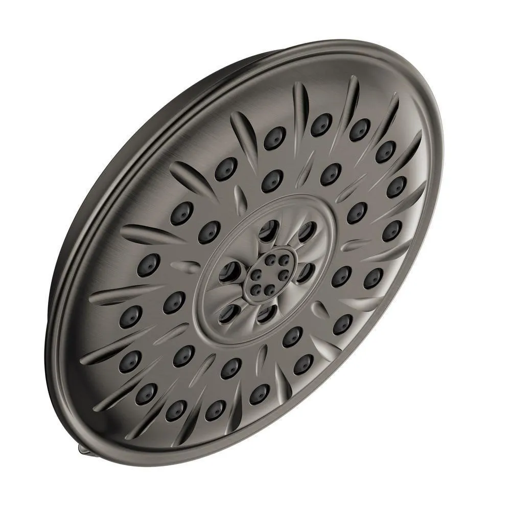 4-Spray 8.3 in. Single Wall Mount Fixed H2Okinetic Shower Head in Matte Black, photo 13 of 13