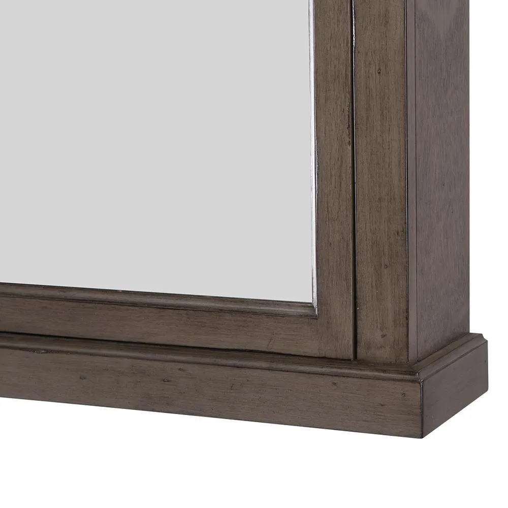 Naples 25 in. W x 31 in. H x 8 in. D Framed Surface-Mount Bathroom Medicine Cabinet in Distressed Grey, photo 7 of 10