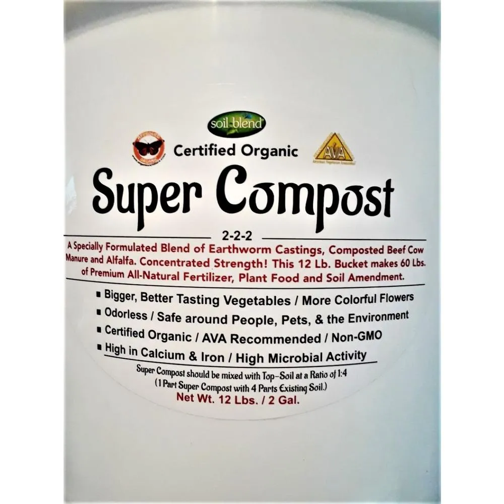 Soil Blend Super Compost 12 lbs. Concentrated 12 lbs. makes 60 lbs. Organic Planting Mix, Plant Food and Soil Amendment, photo 3 of 6