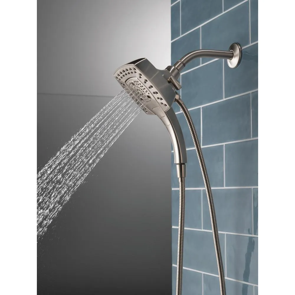 In2ition Two-in-One 5-Spray 5.8 in. Dual Wall Mount Fixed and Handheld Shower Head in Stainless, photo 7 of 17