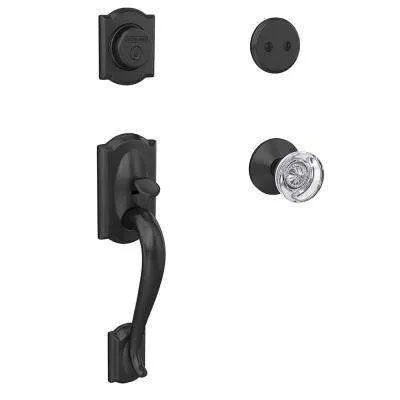 Heritage Black Door Handleset and Waverlie Lever Trim