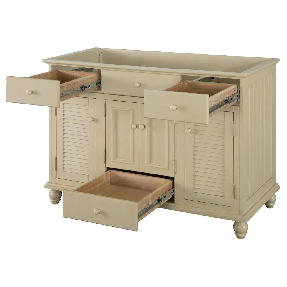 Cottage 48 in. W Bath Vanity Cabinet Only in Antique White, photo 7 of 17