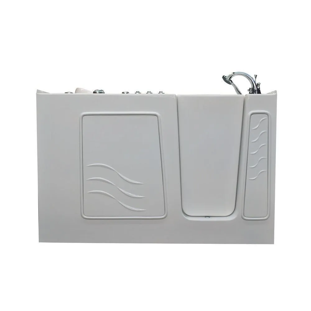 Rampart Nova Heated 5 ft. Walk-in Whirlpool and Air Bathtub with 6 in. Tile Easy Up Adhesive Wall Surround in White, photo 10 of 33