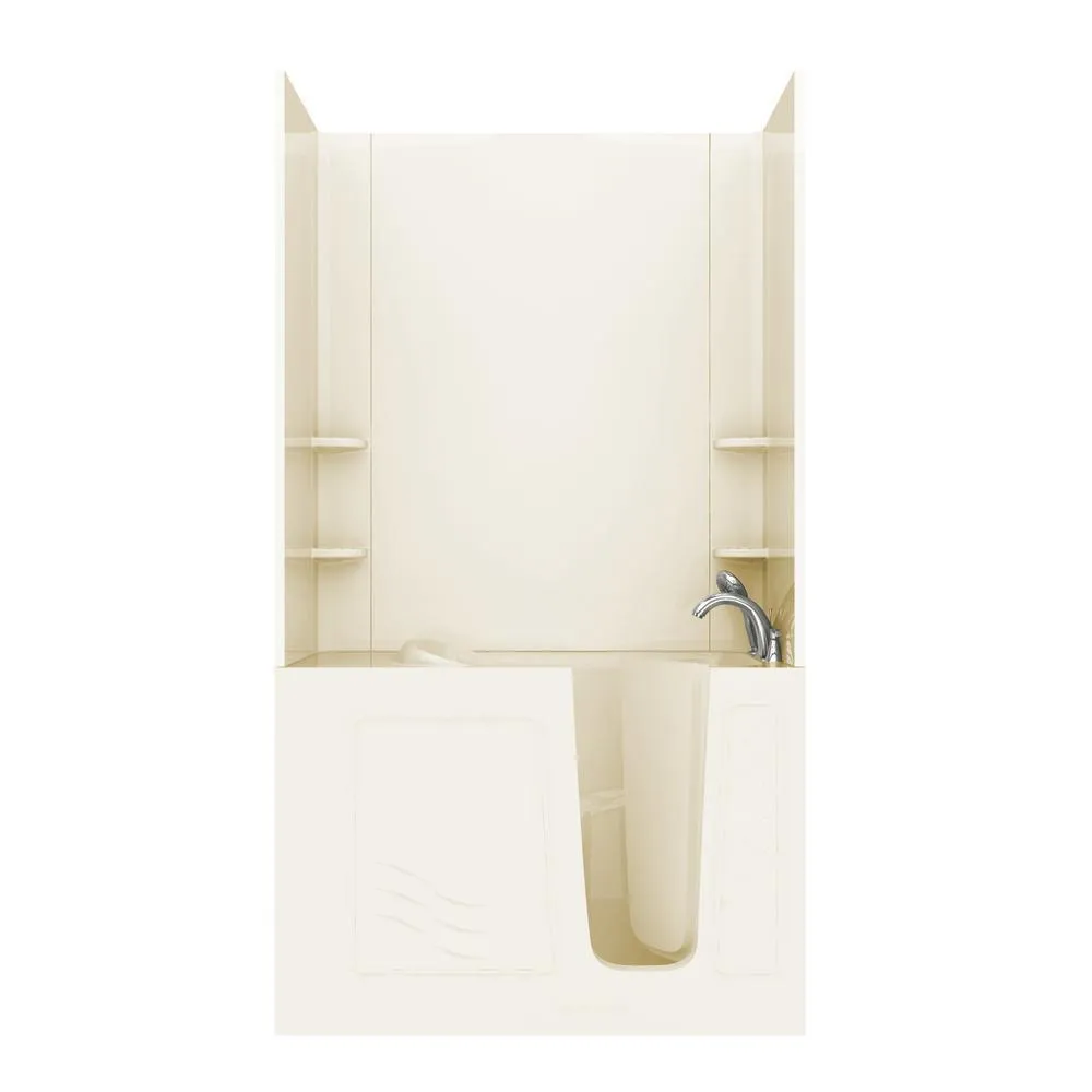 Universal Tubs Rampart Nova Heated 3.9 ft. Walk-in Whirlpool and Air Bathtub with Flat Easy Up Adhesive Wall Surround, Right Drain, White, photo 18 of 42