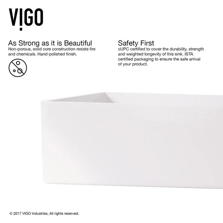 VIGO Magnolia Handmade Countertop White Matte Stone Rectangle Vessel Bathroom Sink in Matte White, photo 8 of 10