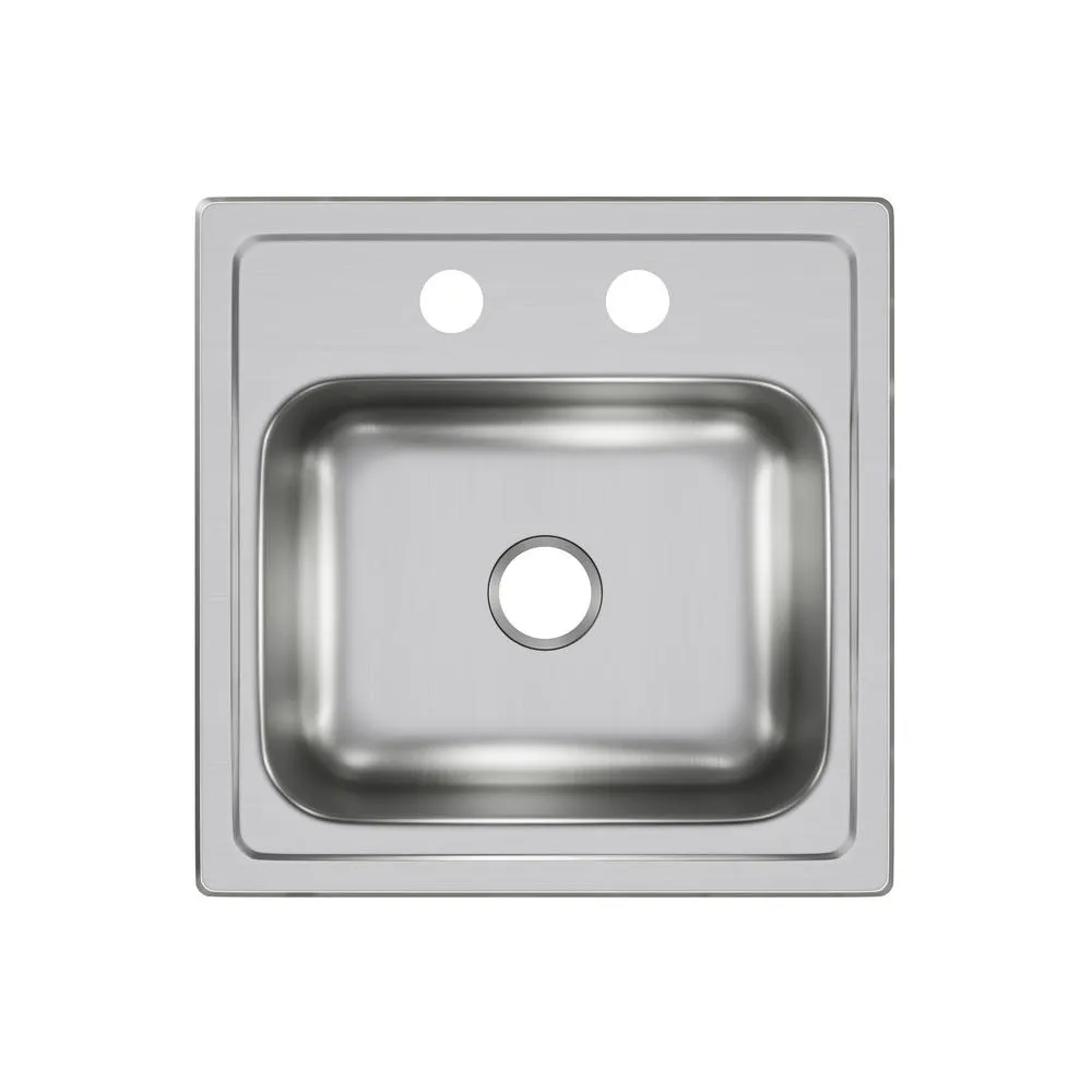 All-in-One Drop-in Stainless Steel 15 in. 2-Hole Single Bowl Bar Sink, photo 3 of 10