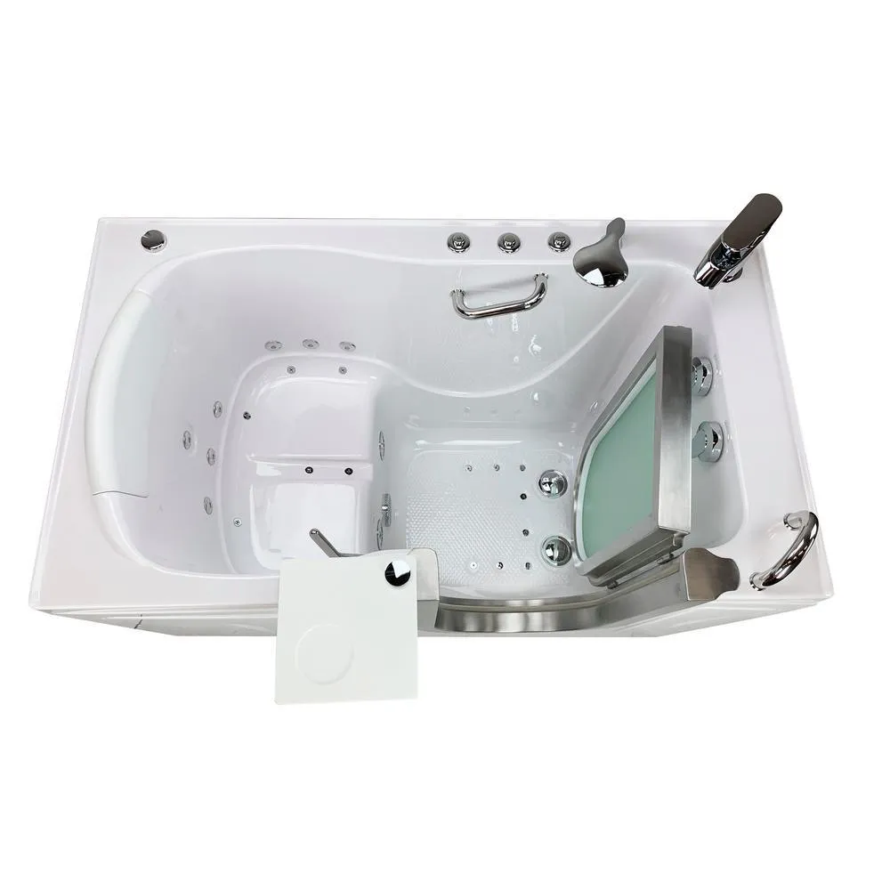 Ella Royal 52 in. Acrylic Walk-In Air Bath and Whirlpool Bathtub in White, RH Door, Fast Fill Faucet, Heated Seat, Dual Drain, photo 4 of 11