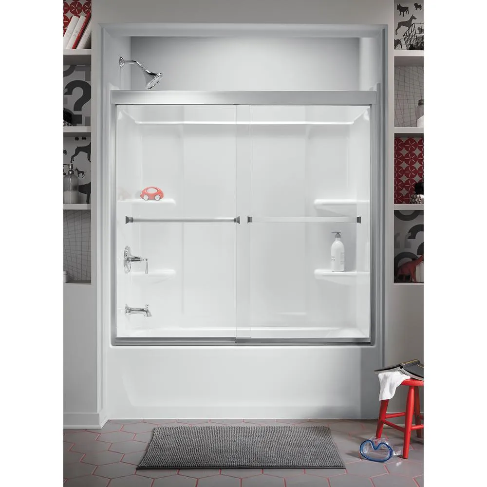 Ensemble Alcove 60 in. x 30 in. x 55 in. Fixed 3-Piece Direct-to-Stud Tub Surround in White, photo 8 of 9
