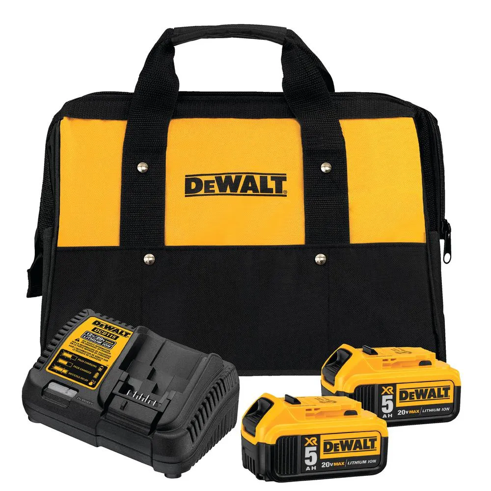 DEWALT 20-Volt MAX XR Lithium-Ion Starter Kit with Premium Battery Pack 5.0Ah, Charger and Kit Bag, photo 9 of 9
