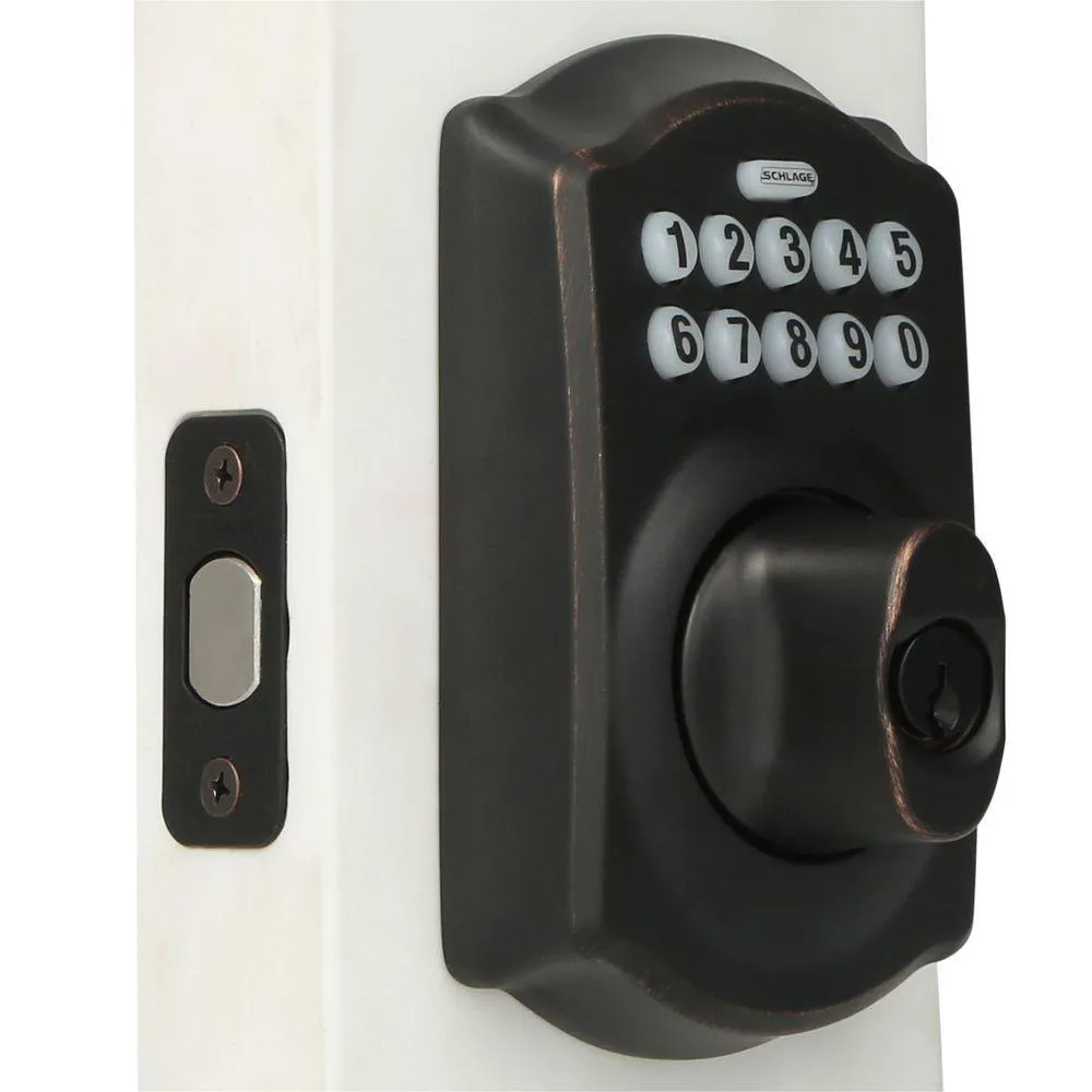 Camelot Satin Nickel Keypad Electronic Door Lock Deadbolt, photo 7 of 11