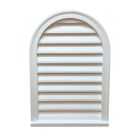 18 × 30 × 3 in Polyurethane Decorative Circle Top Louver Vent in White