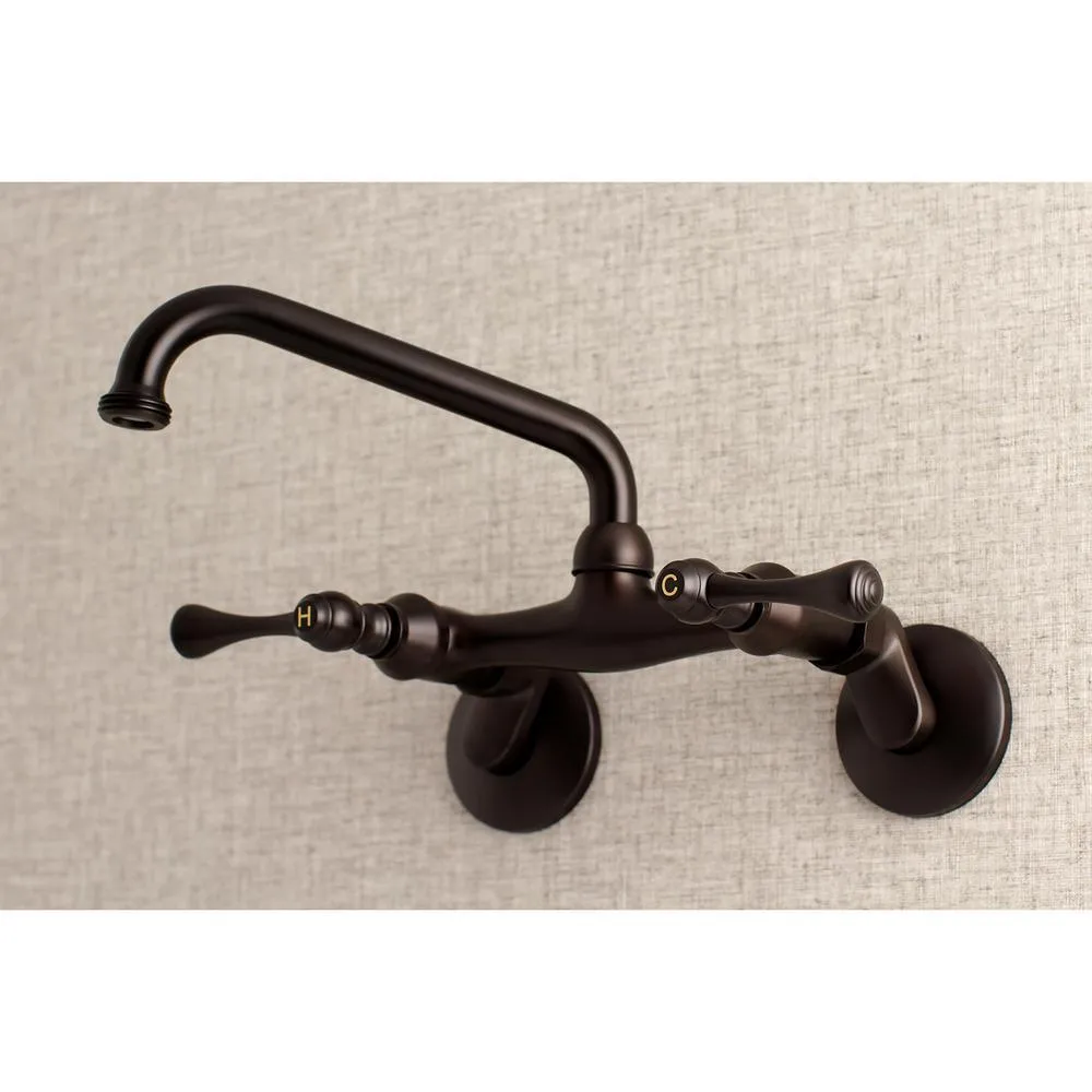 Kingston Brass Kingston Adjustable Center 2-Handle Wall-Mount Laundry Faucet in Oil Rubbed Bronze, photo 5 of 7