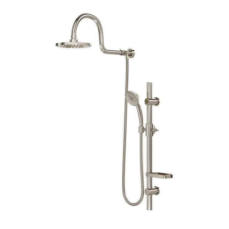 PULSE ShowerSpas AquaRain 3-Spray Retrofit Shower System with Handshower & Showerhead Combo & Wall Bar Shower Kit in Brushed Nickel, photo 3 of 4