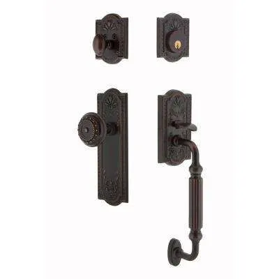 Avino Satin Nickel Single Cylinder Deadbolt Entry Door Handleset