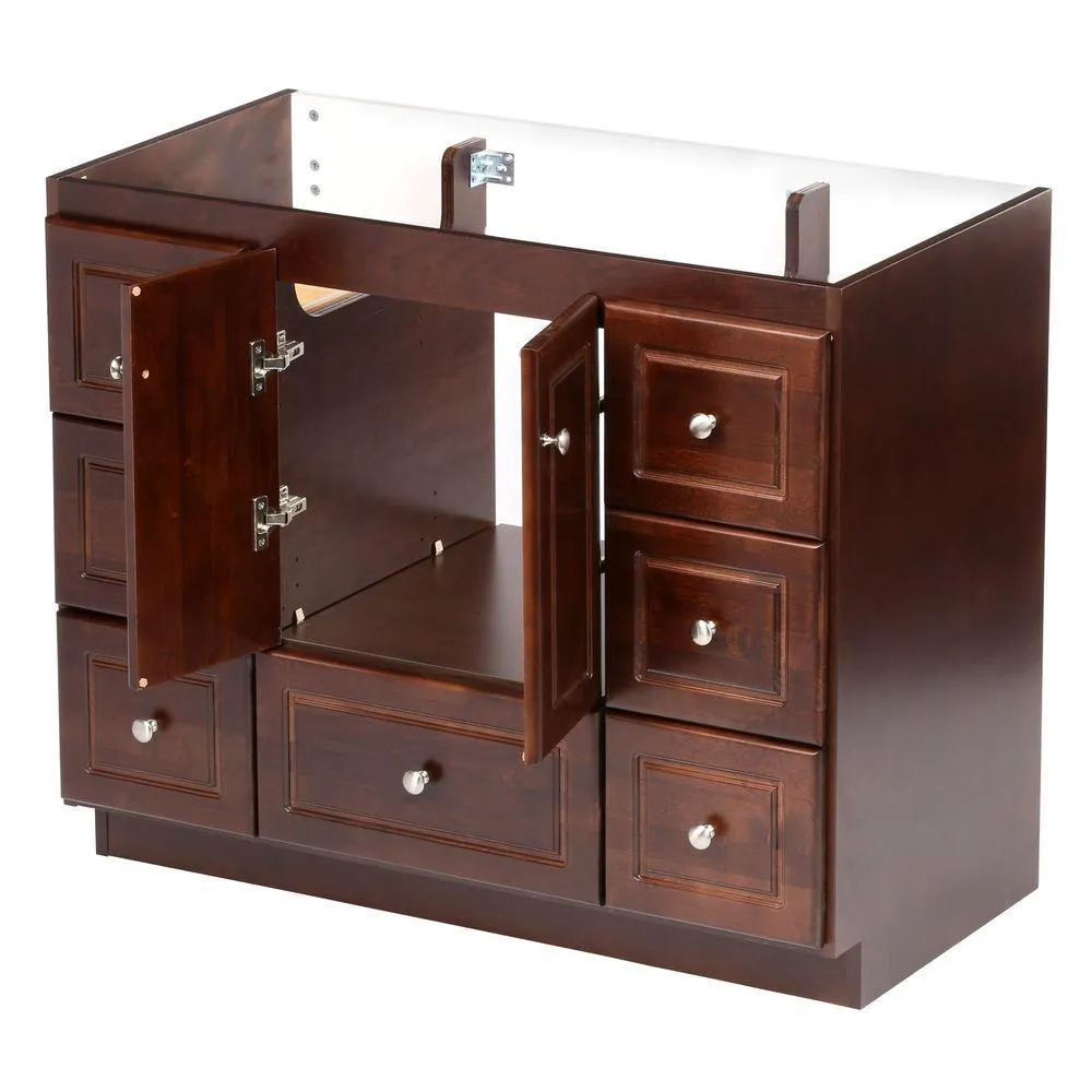 Ultraline 42 in. W x 21 in. D x 34.5 in. H Vanity Cabinet Only in Dark Alder, photo 2 of 41