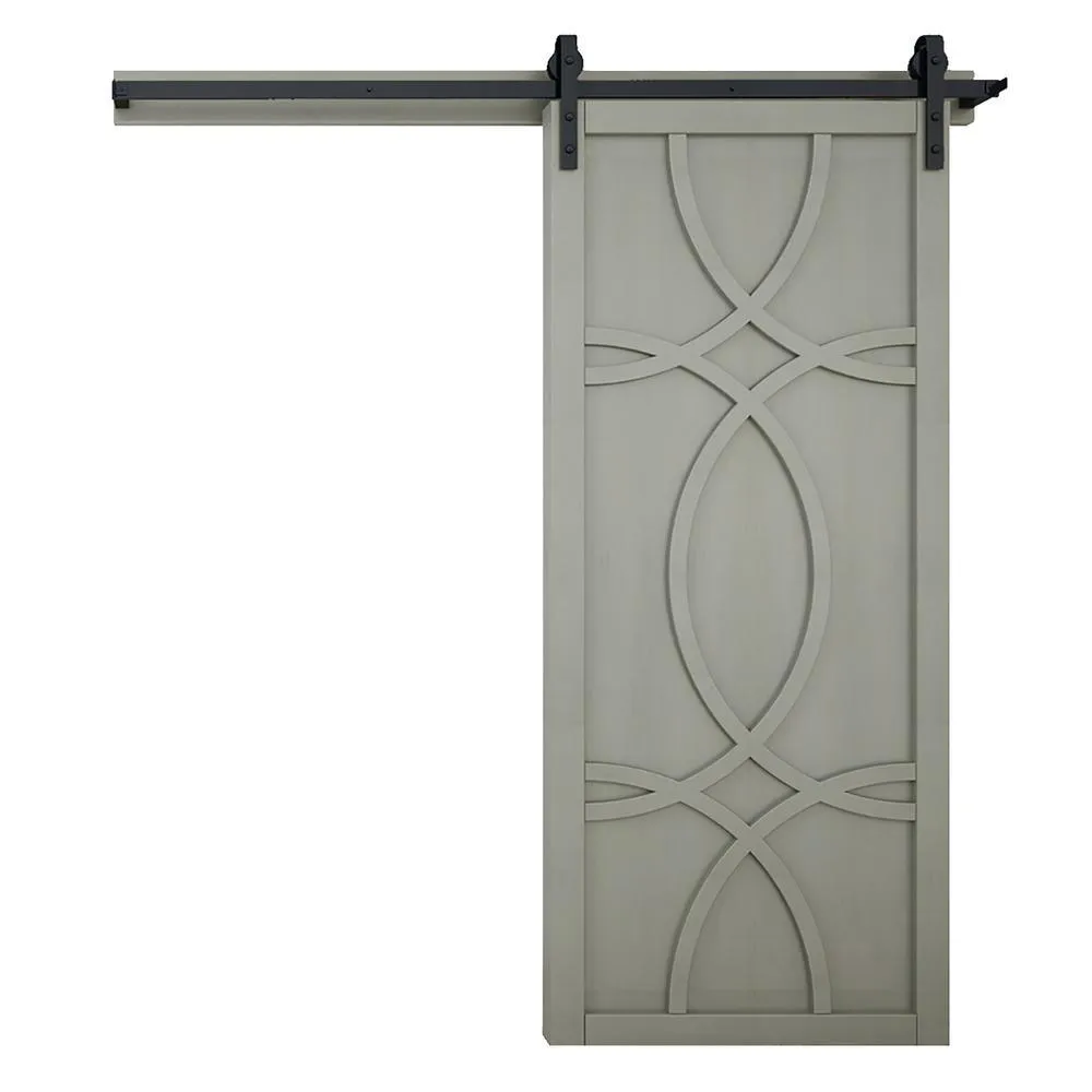 VeryCustom 42 in. x 84 in. Hollywood Bright White Wood Sliding Barn Door with Hardware Kit, photo 26 of 28