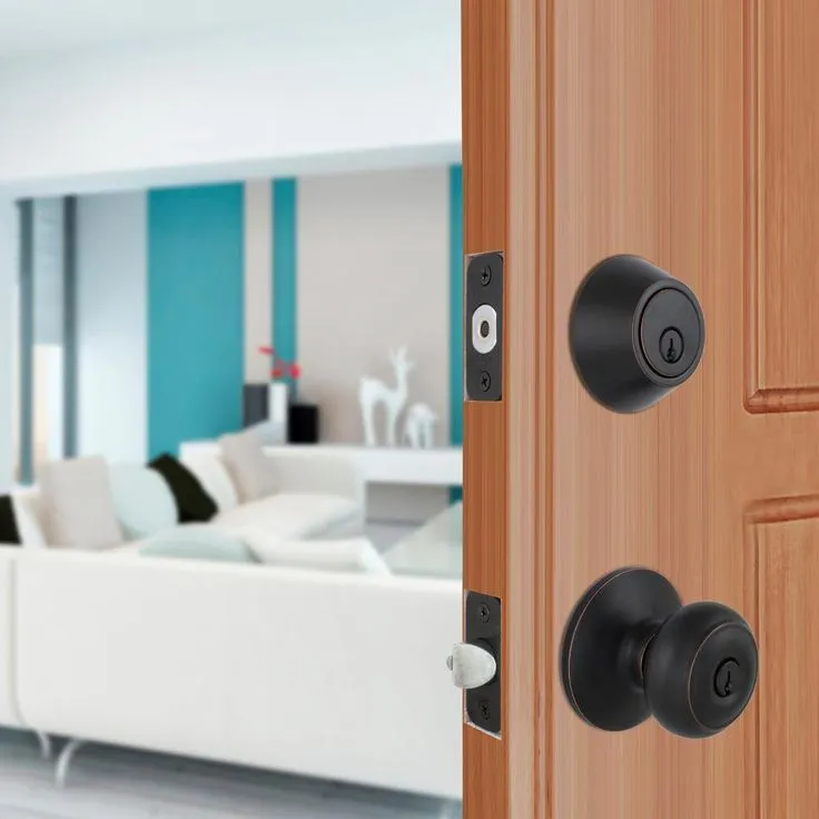 Defiant Hartford Aged Bronze Entry Knob and Single Cylinder Deadbolt Combo Pack, photo 4 of 8