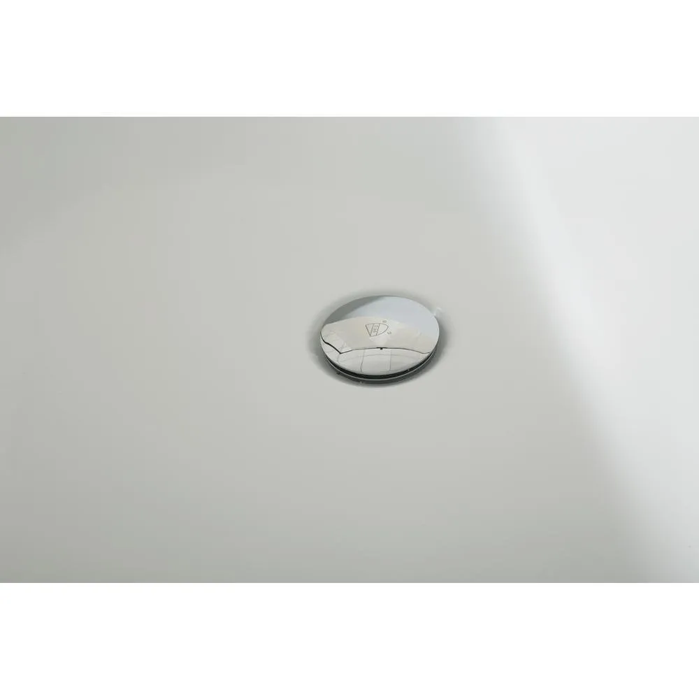 70 in. Acrylic Center Drain Oval Flat Bottom Freestanding Bathtub in White, photo 7 of 8
