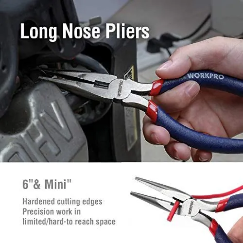 WORKPRO 7-piece Pliers Set (8-inch Groove Joint Pliers, 6-inch Long Nose, 6-inch Slip Joint, 4-1/2 Inch Long Nose, 6-inch Diagonal, 7-inch Linesman, 8-inch Slip Joint) for DIY & Home Use - Free Delivery, photo 5 of 9