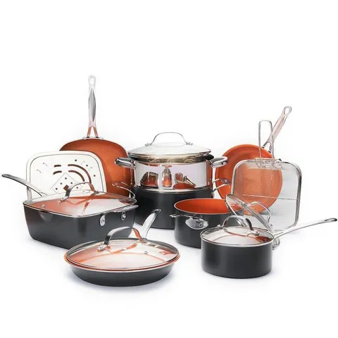 Non-Stick Ti-Ceramic Cookware Set with Square Pans and Lids