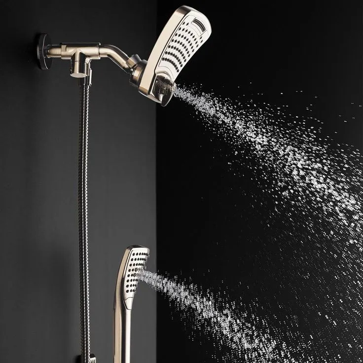 PULSE ShowerSpas 6-spray 8 in. High Pressure Dual Shower Head and Handheld Shower Head with Body spray in Brushed-Nickel, photo 7 of 10