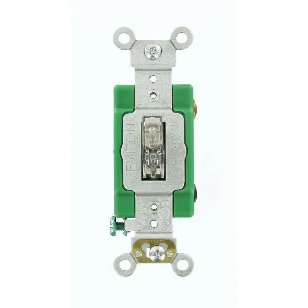 30 Amp Industrial Grade Heavy Duty Double-Pole Pilot Light Toggle Switch, Red, photo 5 of 5