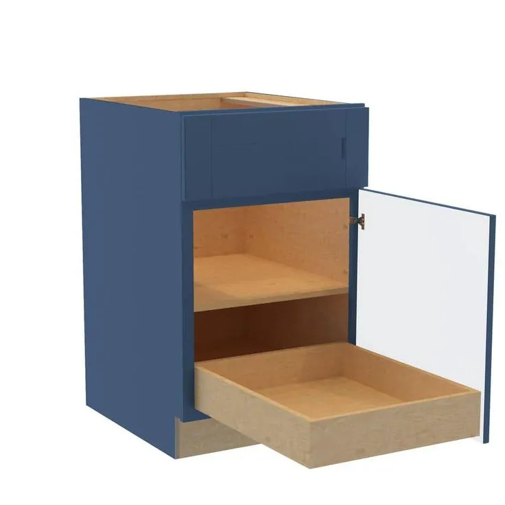 Home Decorators Collection Washington Vessel Blue Plywood Shaker Assembled Base Kitchen Cabinet FH 1 ROT Sft Cls R 21 in W x 24 in D x 34.5 in H, photo 6 of 6