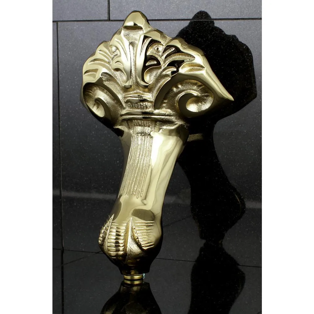 Slipper 62 in. Cast Iron Clawfoot Bathtub in White with Faucet Combo in Polished Brass, photo 2 of 8