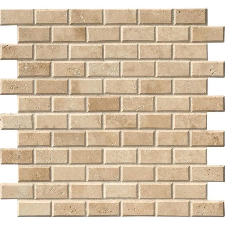 MSI Tuscany Ivory 12 in. x 12 in. x 10mm Honed Beveled Travertine Mesh-Mounted Mosaic Tile (10 sq. ft. / case), photo 4 of 6