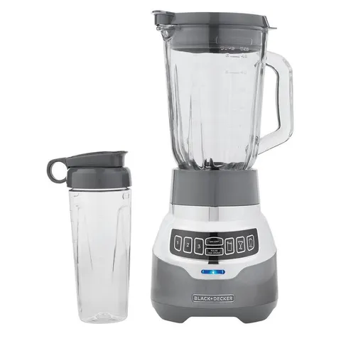 PowerCrush 48 oz. 3-Speed Silver Digital Blender with Travel Cup