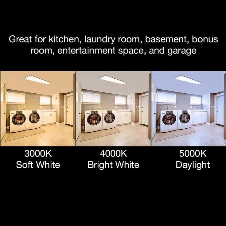 Commercial Electric 48 in. x 10 in. 4200 Lumens White End Caps Integrated LED Panel Light Selectable CCT Kitchen Lighting, photo 10 of 11