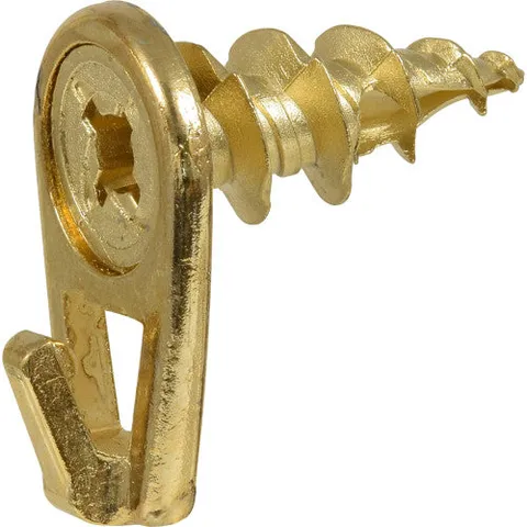 WallDriller Gold Drywall Picture Hook, 35 lb Capacity, 4-Pack