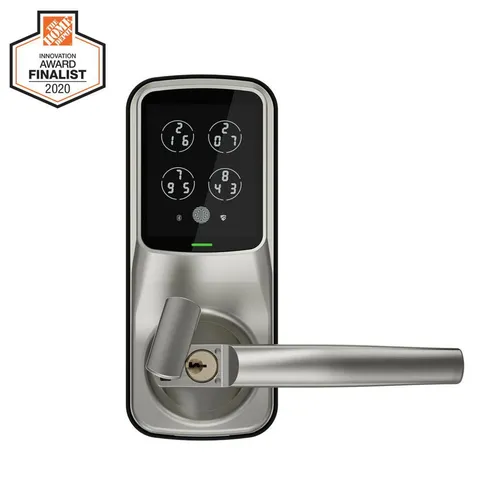Model-S Satin Nickel Smart Touchscreen Keypad Door Latch Lock with Bluetooth