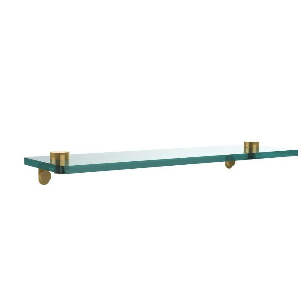 Allied Brass 16 in. L x 2 in. H x 5 in. W Clear Glass Vanity Bathroom Shelf in Satin Brass, photo 6 of 14