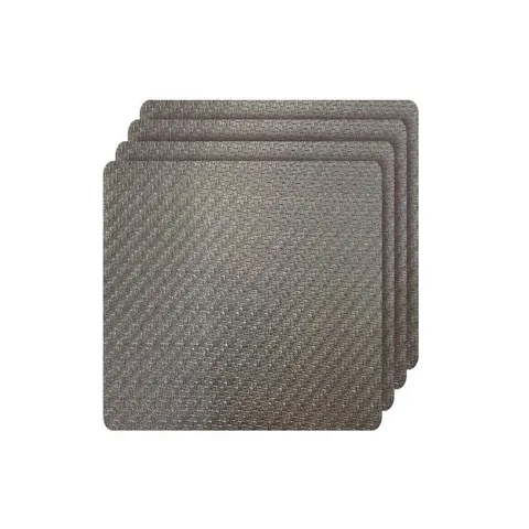 Cambria Bronze Metallic Faux Leather Square Placemats (Set of 4)
