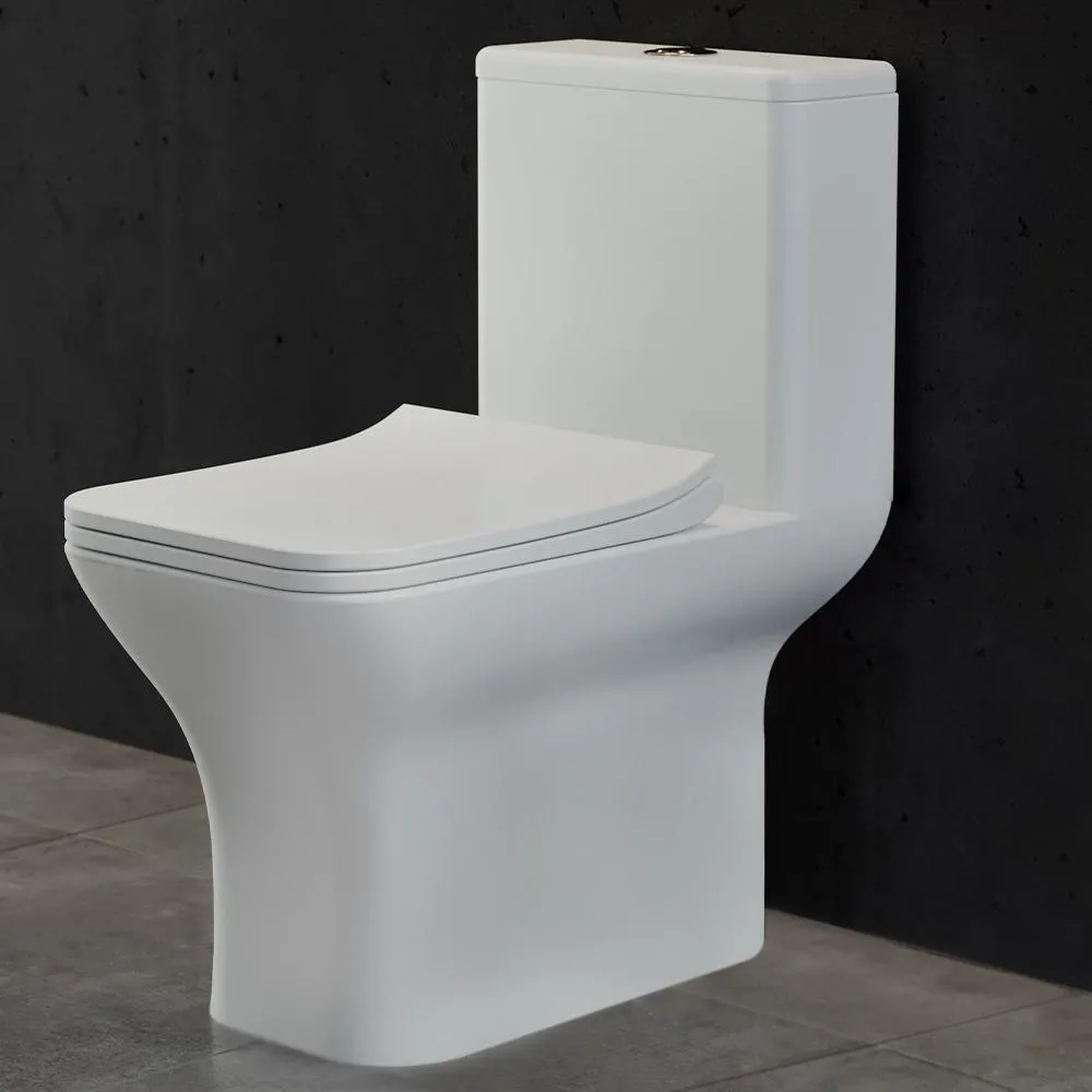 Swiss Madison Carre 1-Piece 0.8/1.28 GPF Dual Flush Square Toilet in White, Seat Included, photo 2 of 13