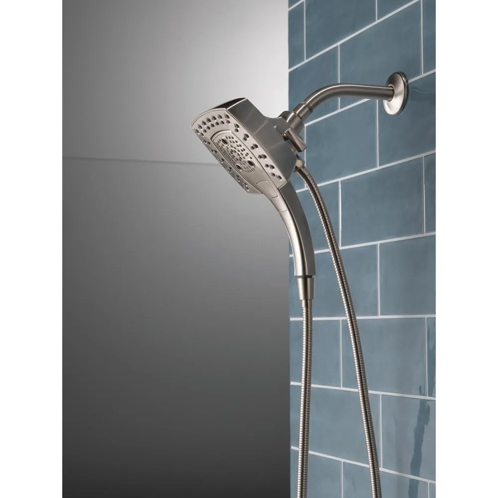 In2ition Two-in-One 5-Spray 5.8 in. Dual Wall Mount Fixed and Handheld Shower Head in Stainless, photo 11 of 17