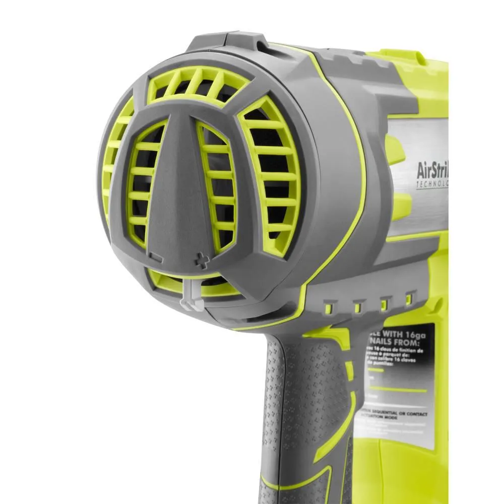 RYOBI 18V ONE+ Cordless AirStrike 16-Gauge Straight Finish Nailer with Sample Nails, (1) 1.5 Ah Battery and Charger, photo 6 of 14