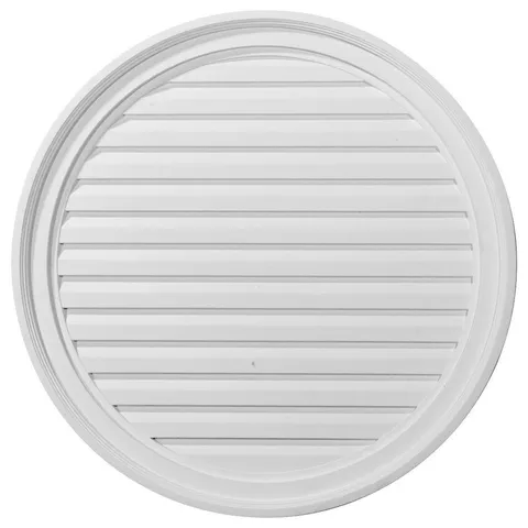 28 × 28 in Round Primed Polyurethane Paintable Gable Louver Vent