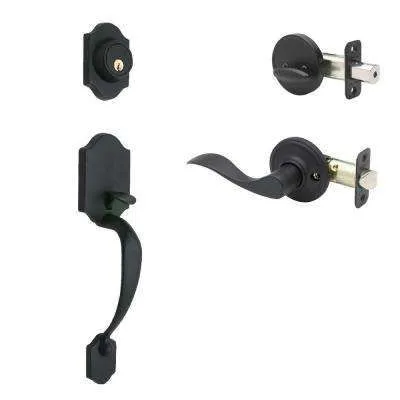 Capri Solid Polished Brass Single Cylinder Entry Door Handleset