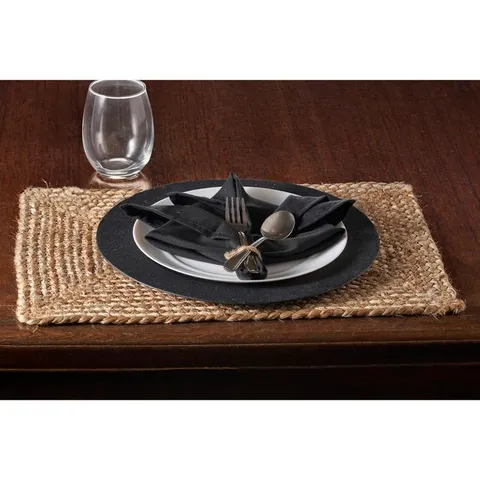 19 × 13 in Natural Jute Classic Braided Placemat (Set of 4)