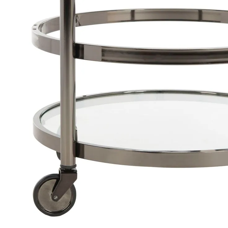 Safavieh Gray Metal Base with Glass Top Kitchen Cart (23.8-in x 19.9-in x 34-in), photo 5 of 7