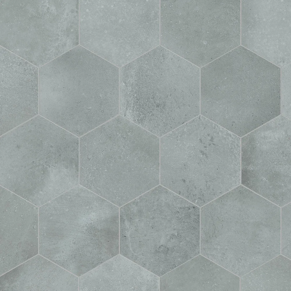 Merola Tile Metro Hex Matte White with Flower Porcelain Mosaic Tile, 10-1/4 in. x 11-7/8 in., 6mm (8.56 sq. ft./Case), photo 8 of 8