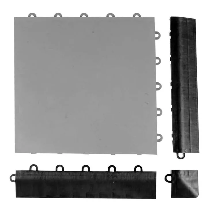 Greatmats Click Tile Black 2-3/8 in. x 12.14 in. x 5/8 in. Female Border Ramp with Loops (Case of 4), photo 8 of 8
