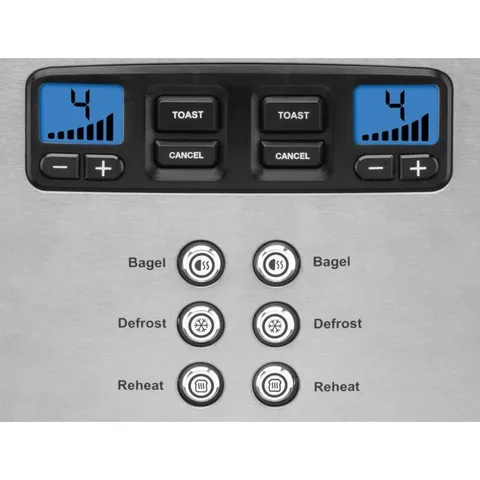 Touch to Toast 4-Slice Stainless Steel Wide Slot Leverless Toaster