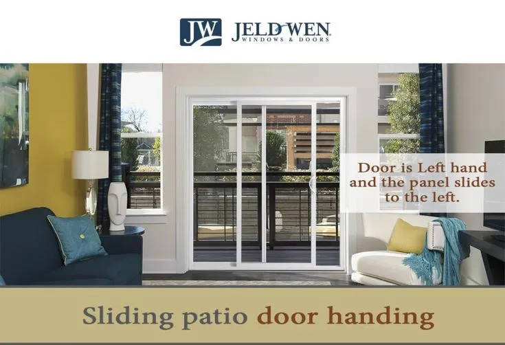JELD-WEN 96-in x 80-in 4-9/16-in Low-e White Vinyl Sliding Left-Hand Sliding Double Patio Door Screen Included, photo 4 of 8