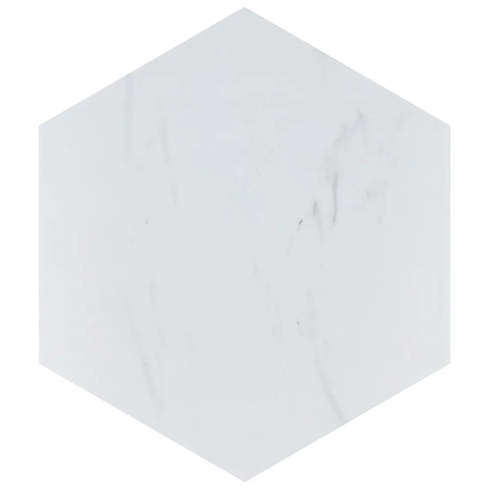 Merola Tile Eterno Carrara Hex 8-5/8 in. x 9-7/8 in. Porcelain Floor and Wall Tile (11.56 sq. ft. / case), photo 7 of 8