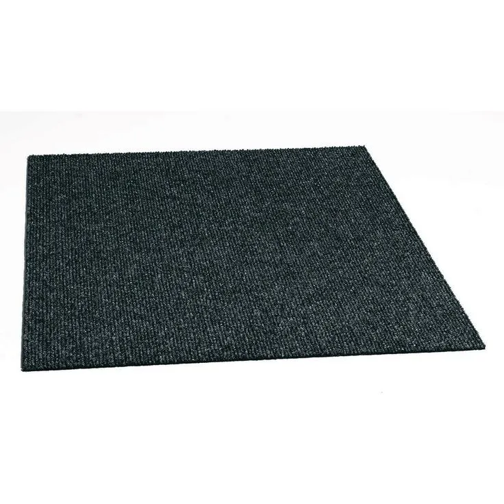 Foss Peel and Stick Ribbed Gunmetal 18 in. x 18 in. Residential Carpet Tile (16 Tiles/Case), photo 10 of 11
